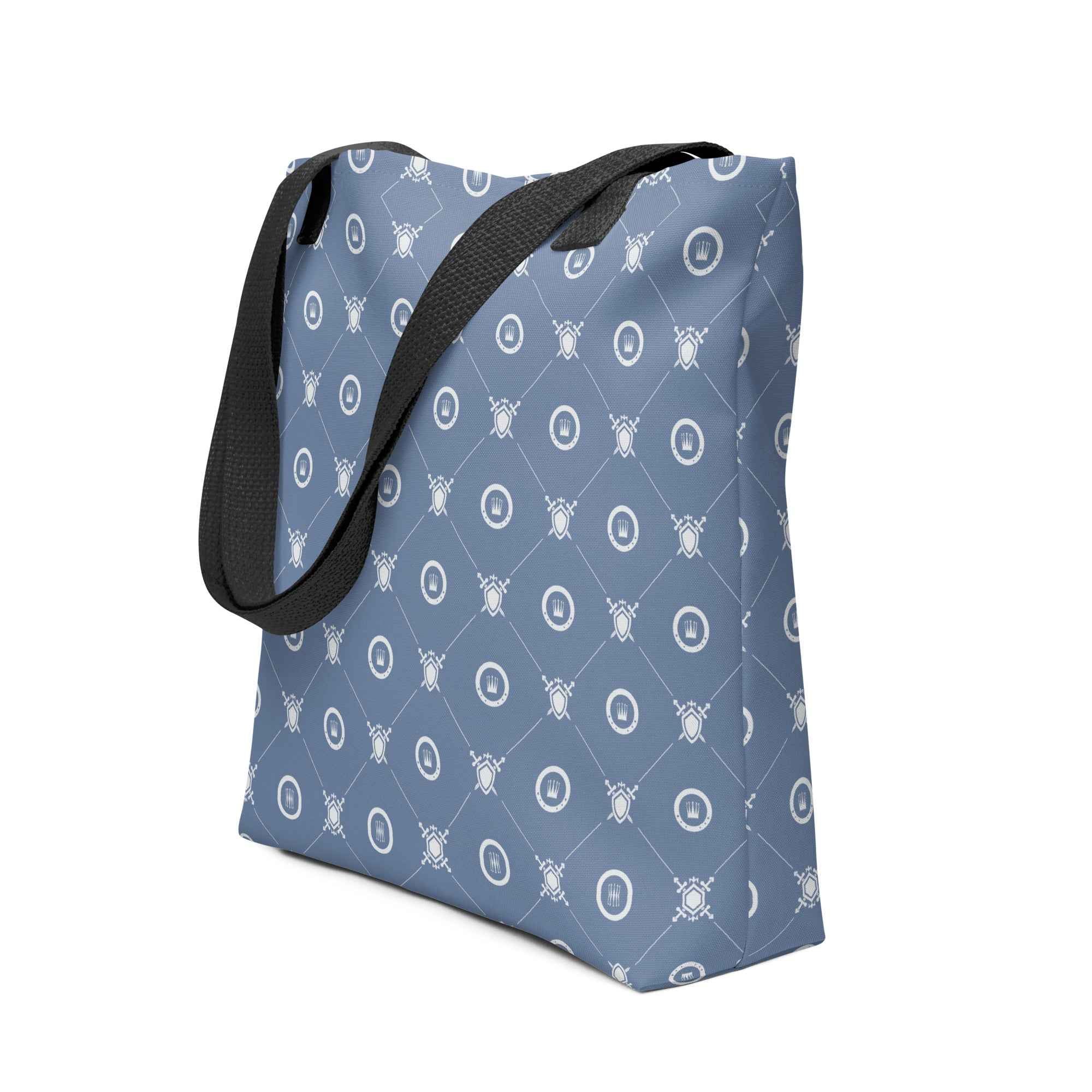 Seamless Crown Pattern Minimal Blue Design | Tote Bag