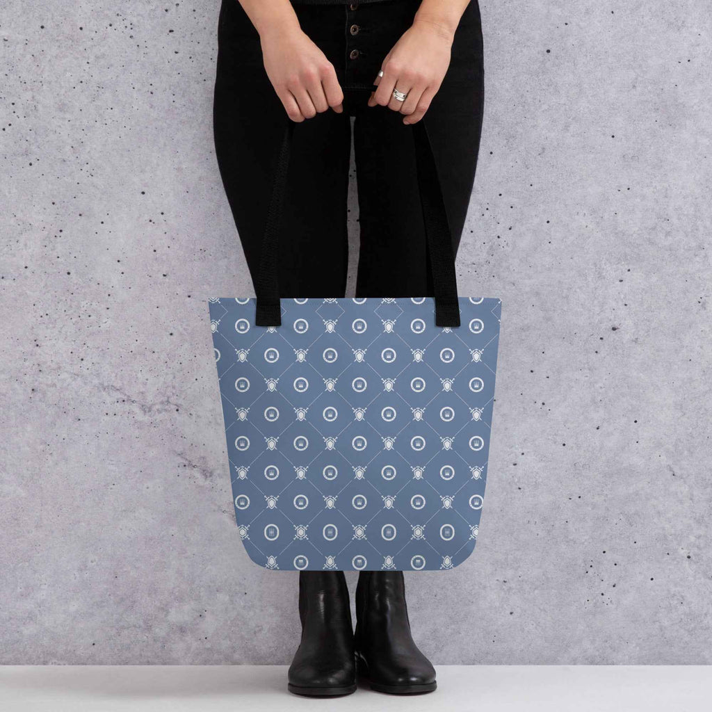 Seamless Crown Pattern Minimal Blue Design | Tote Bag