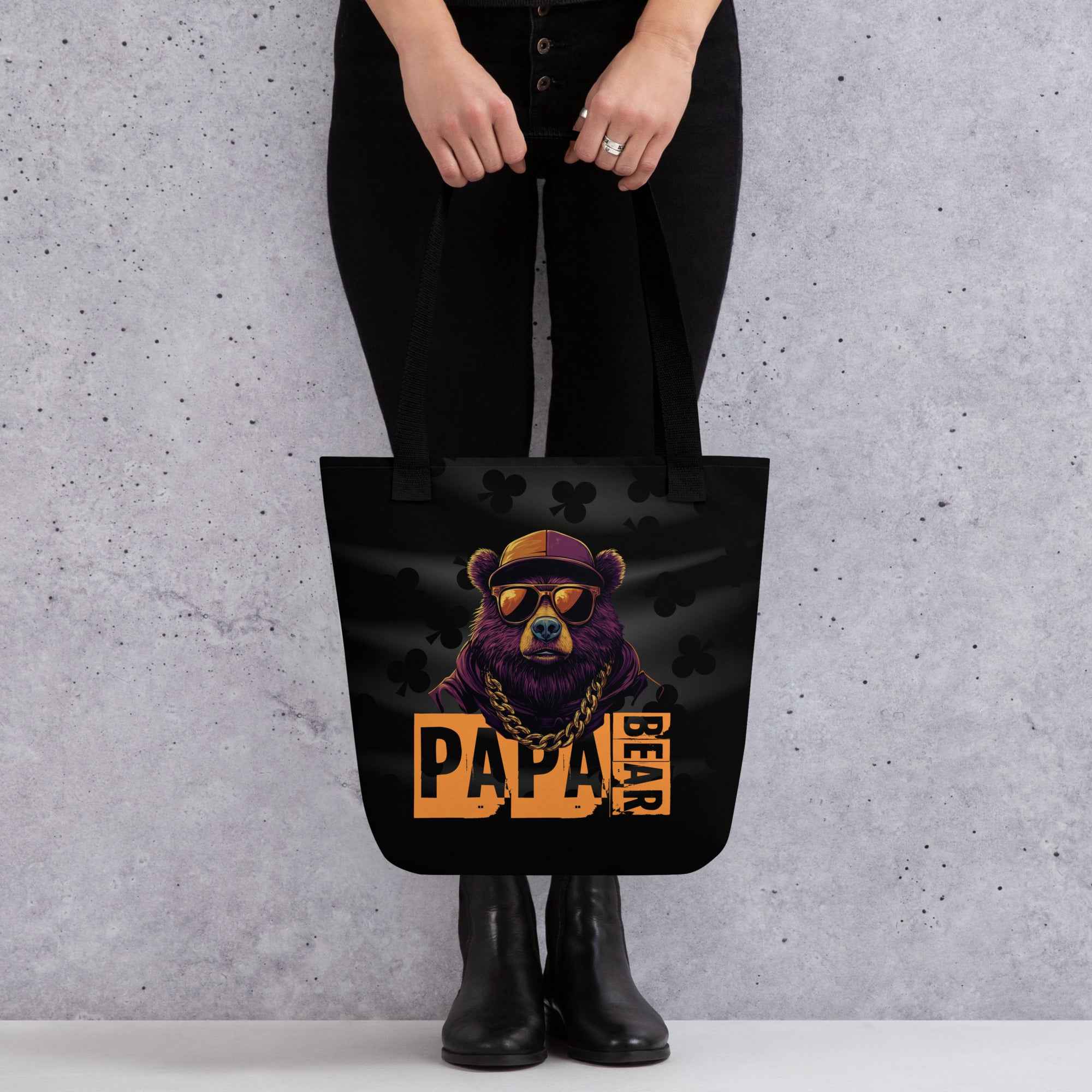 Papa Bear Cool Sunglasses Graphic Design | Tote Bag
