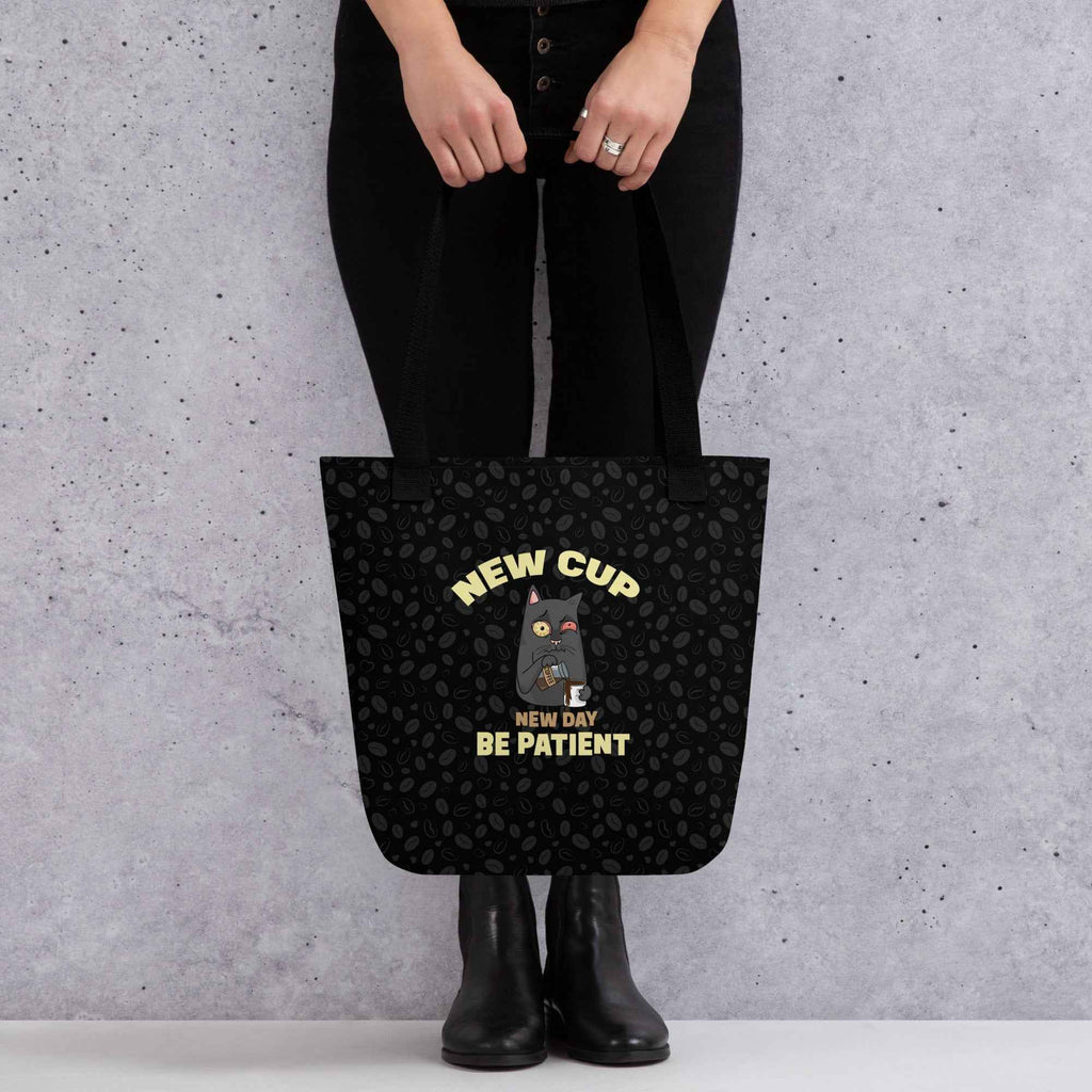 New Cup New Day Be Patient Cat Coffee Eco-Friendly Tote Bag