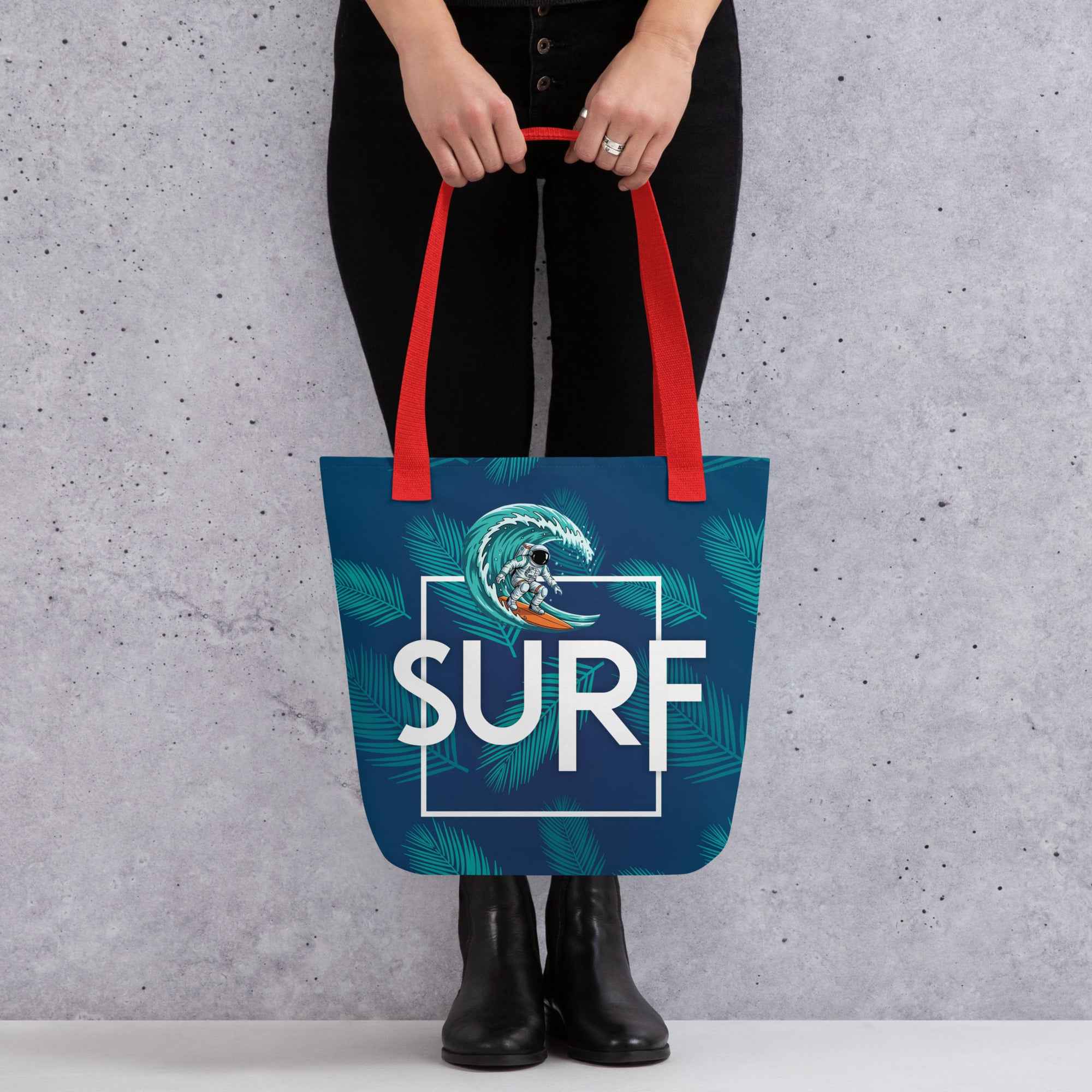 Surf Wave Tropical Leaves Beach Design | Tote Bag