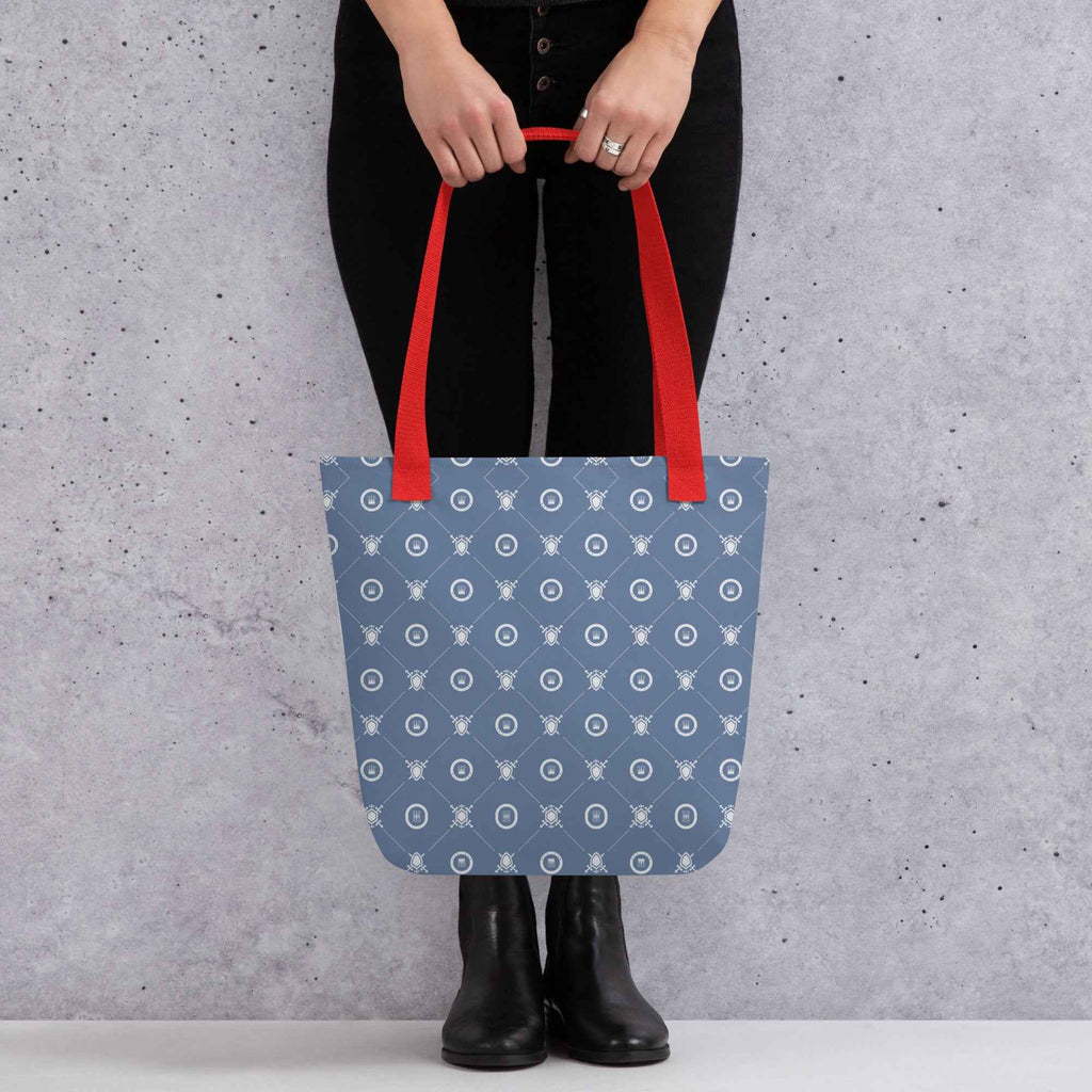 Seamless Crown Pattern Minimal Blue Design | Tote Bag