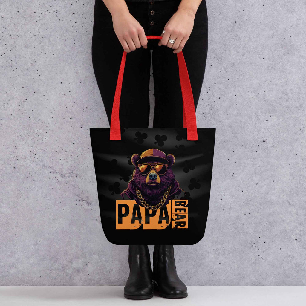 Papa Bear Cool Sunglasses Graphic Design | Tote Bag