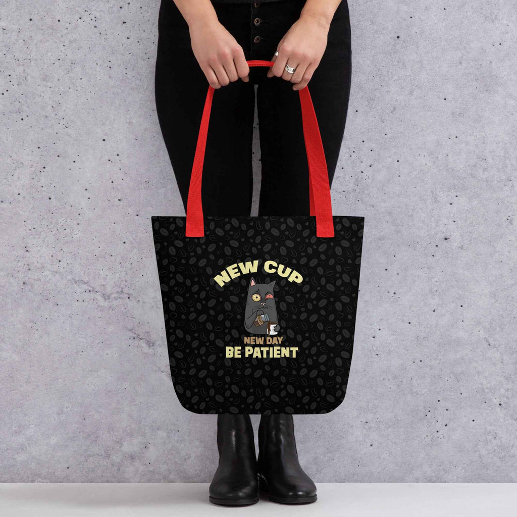 New Cup New Day Be Patient Cat Coffee Eco-Friendly Tote Bag