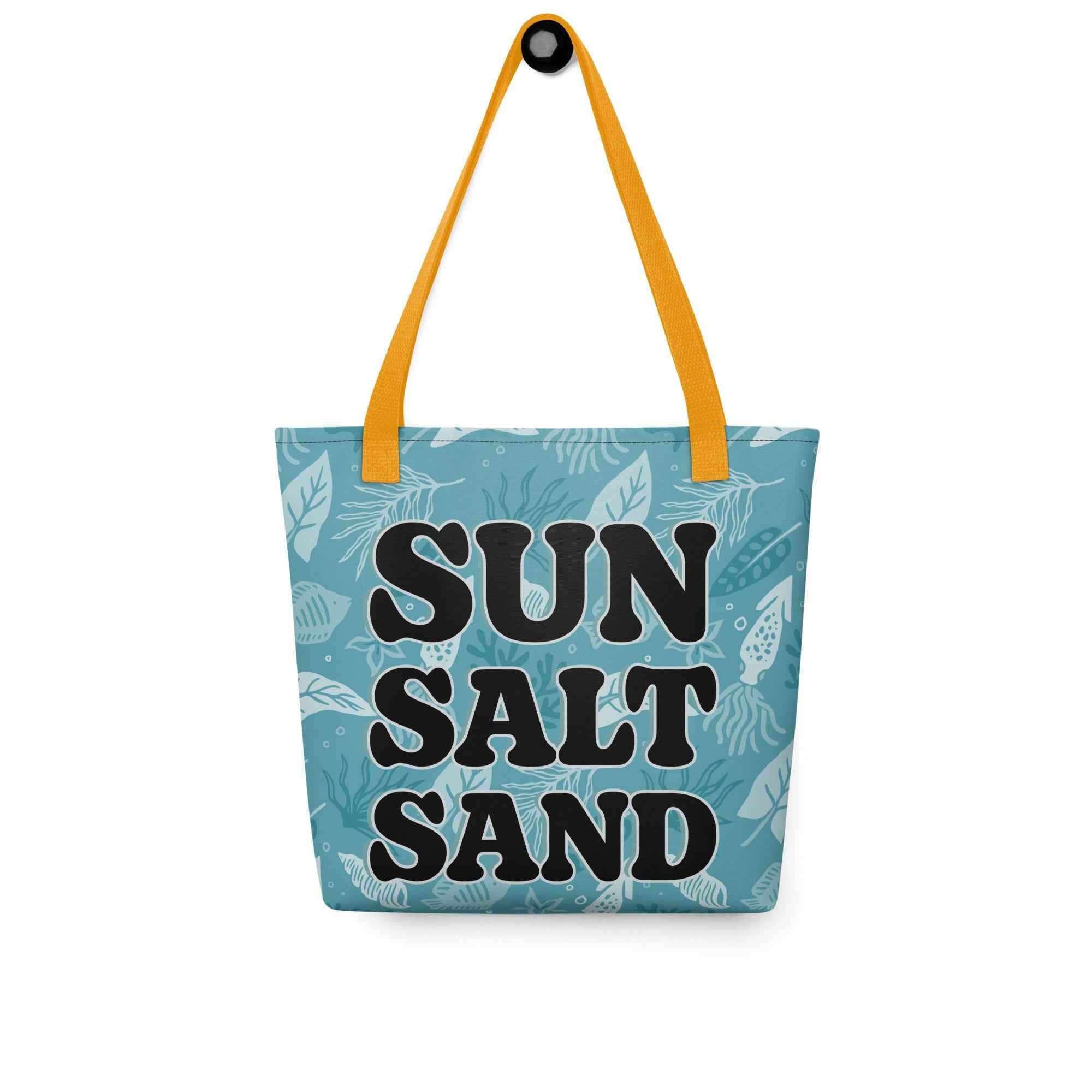 Sun Salt Sand Beach Summer Typography Design | Tote Bag