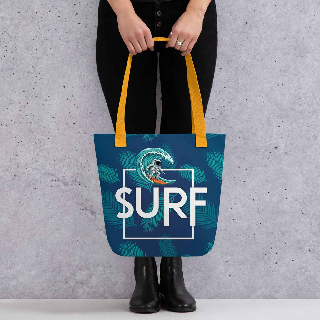 Surf Wave Tropical Leaves Beach Design | Tote Bag