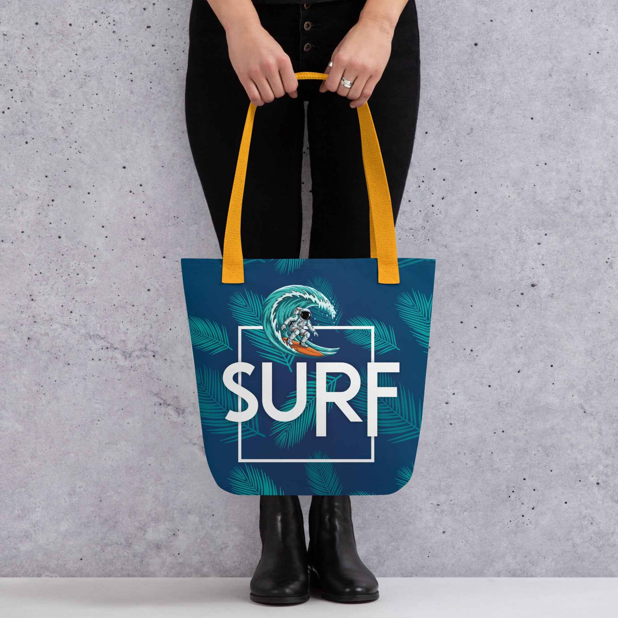 Surf Wave Tropical Leaves Beach Design | Tote Bag