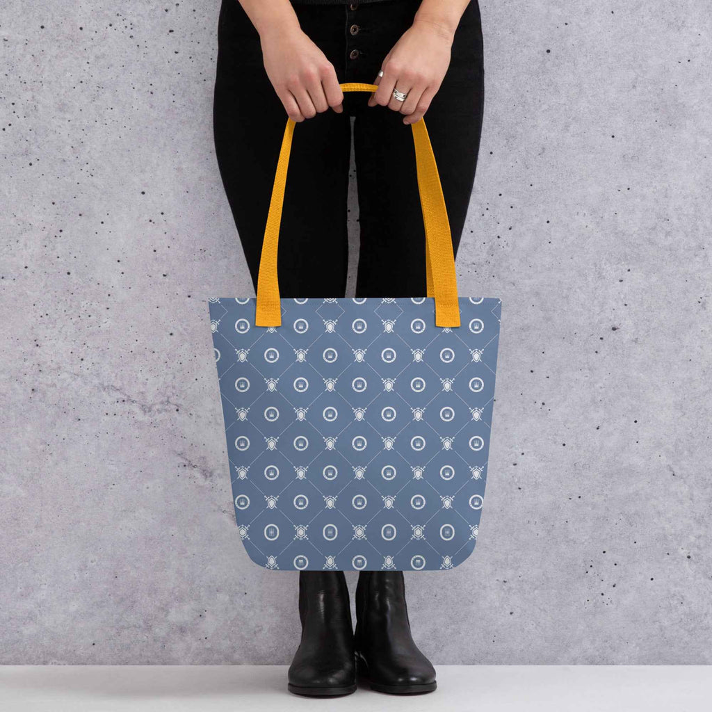 Seamless Crown Pattern Minimal Blue Design | Tote Bag