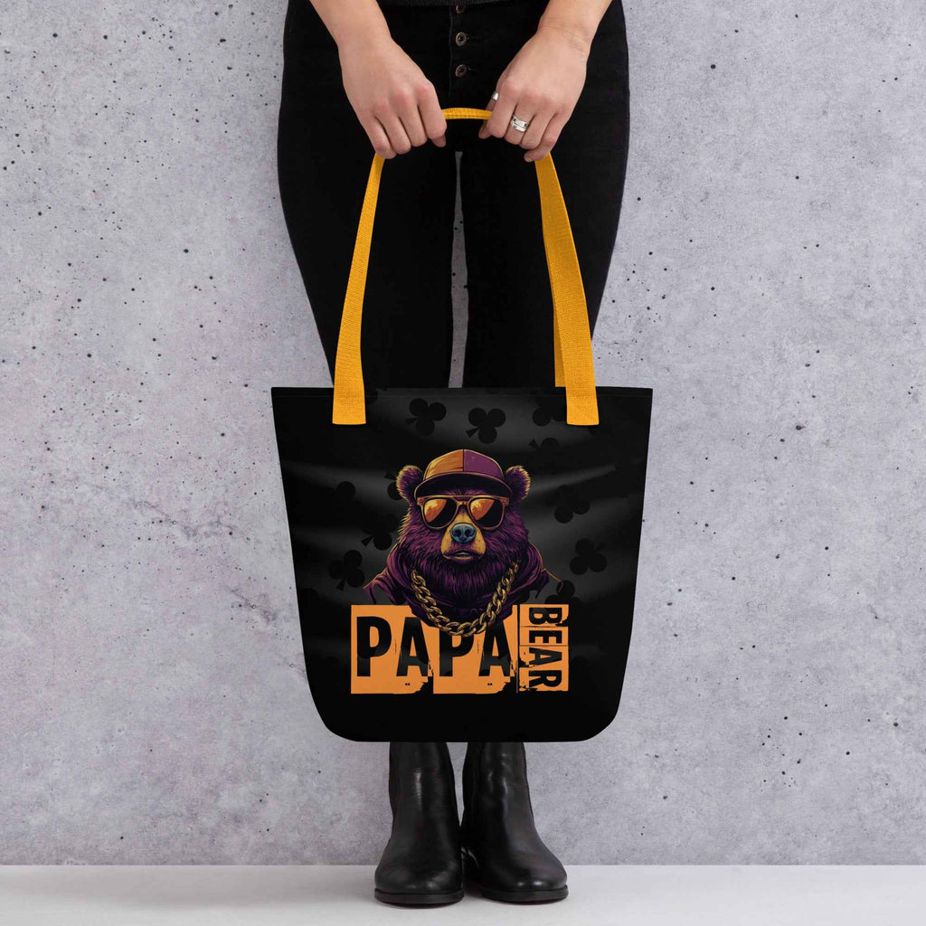 Papa Bear Cool Sunglasses Graphic Design | Tote Bag
