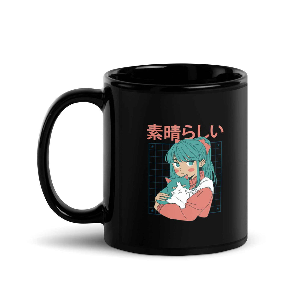 Kawaii Anime Cat Girl Japanese Aesthetic Cute Otaku | Glossy Mug