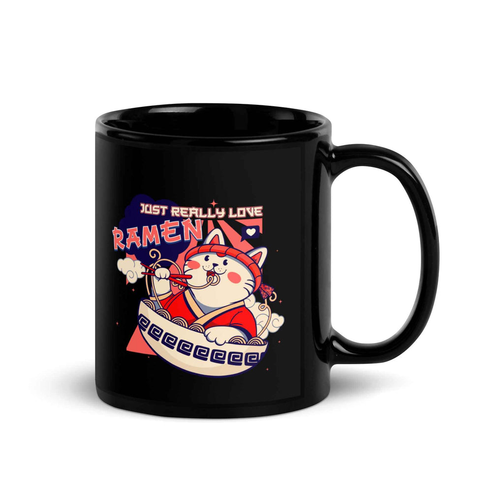 Just Really Love Ramen Cute Cat Noodle | Glossy Mug