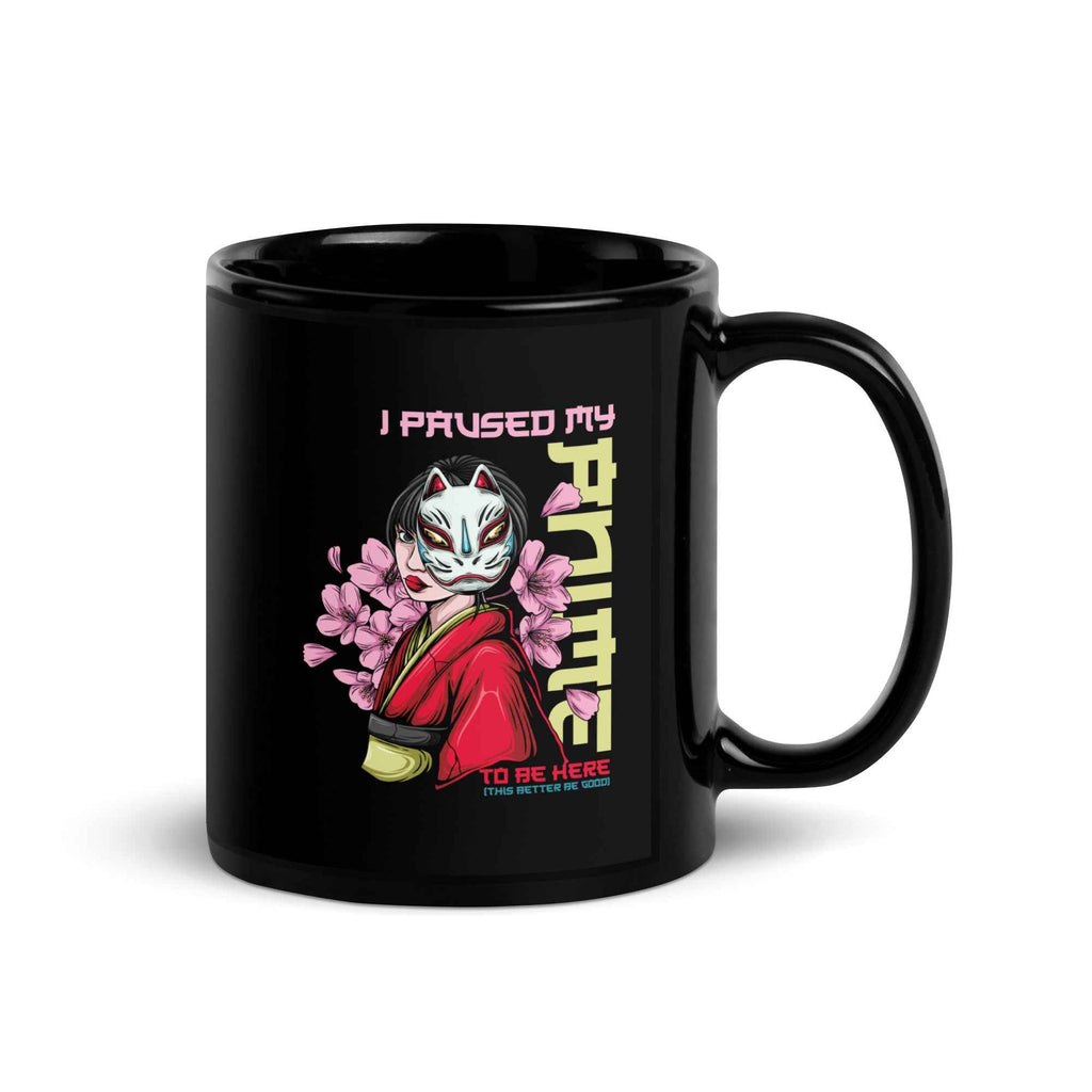 I Paused My Anime To Be Here Kitsune Girl | Glossy Mug