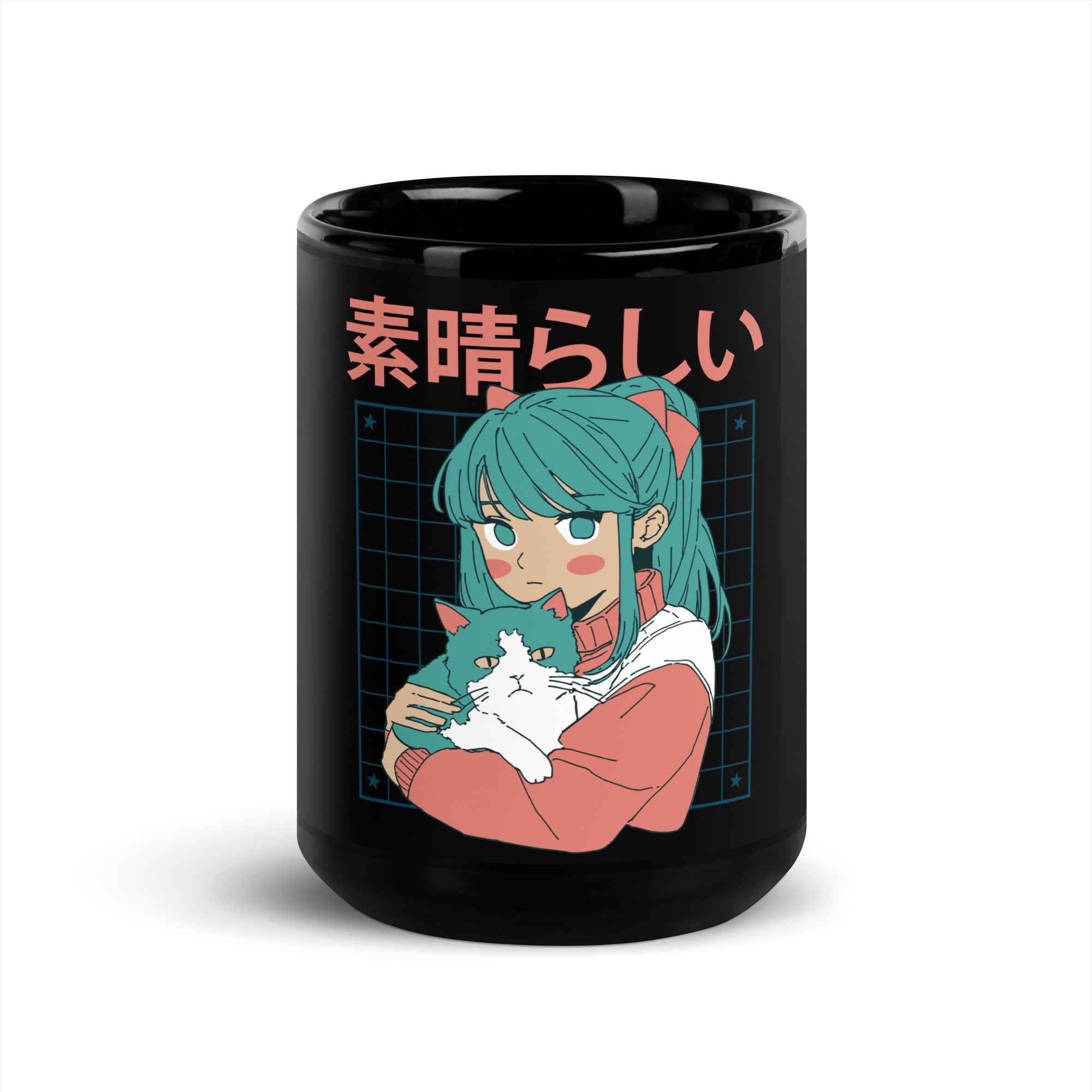 Kawaii Anime Cat Girl Japanese Aesthetic Cute Otaku | Glossy Mug