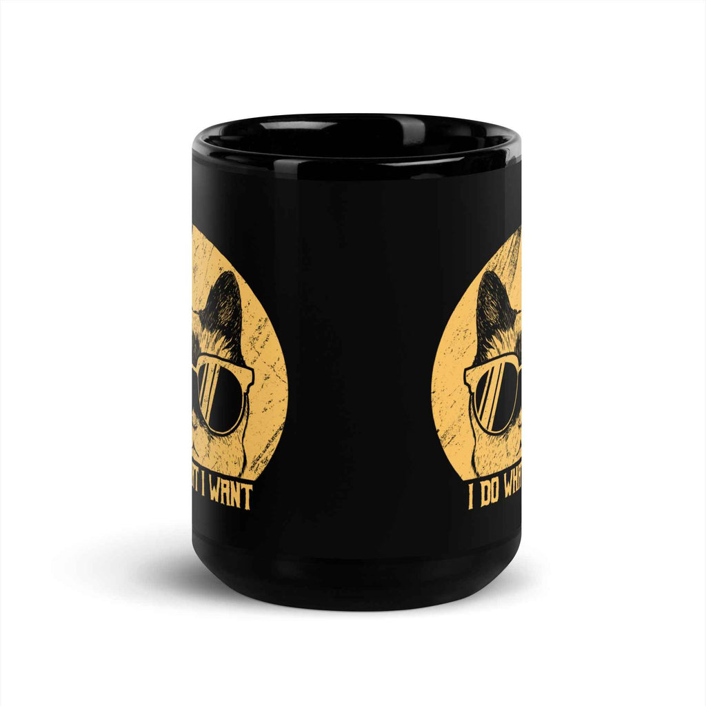 I Do What I Want Funny Cat Retro Style | Glossy Mug