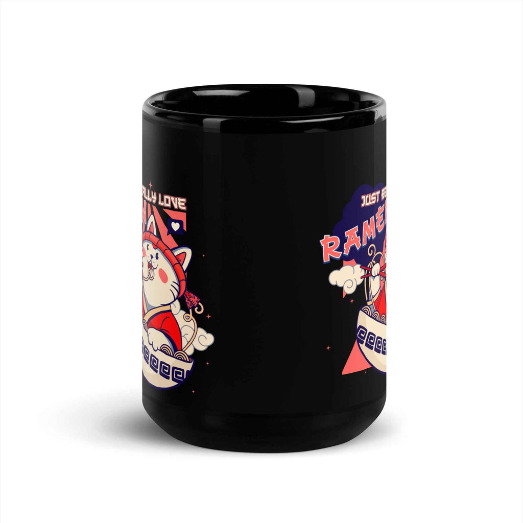 Just Really Love Ramen Cute Cat Noodle | Glossy Mug