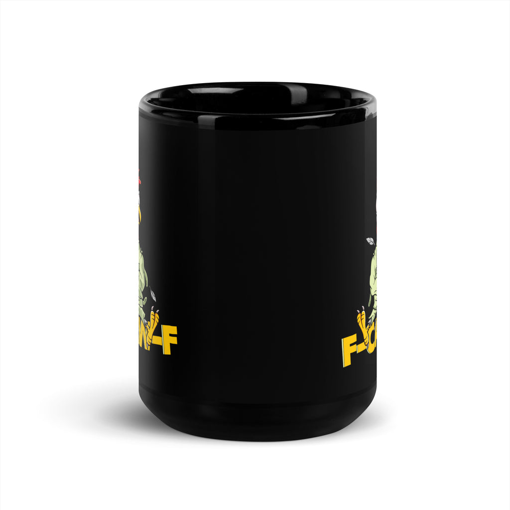 Funny F Caw F Crazy Chicken Sarcastic Humor | Glossy Mug - Mooaako's Store