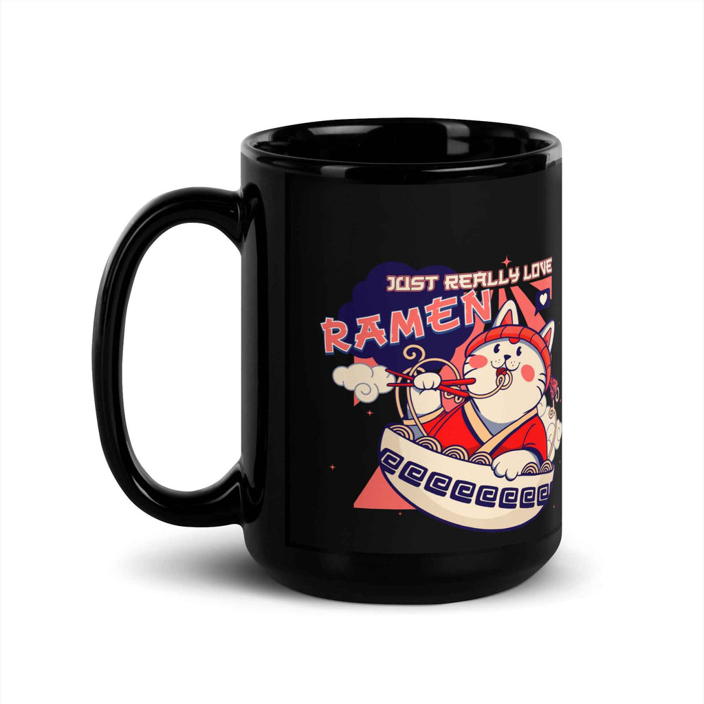 Just Really Love Ramen Cute Cat Noodle | Glossy Mug