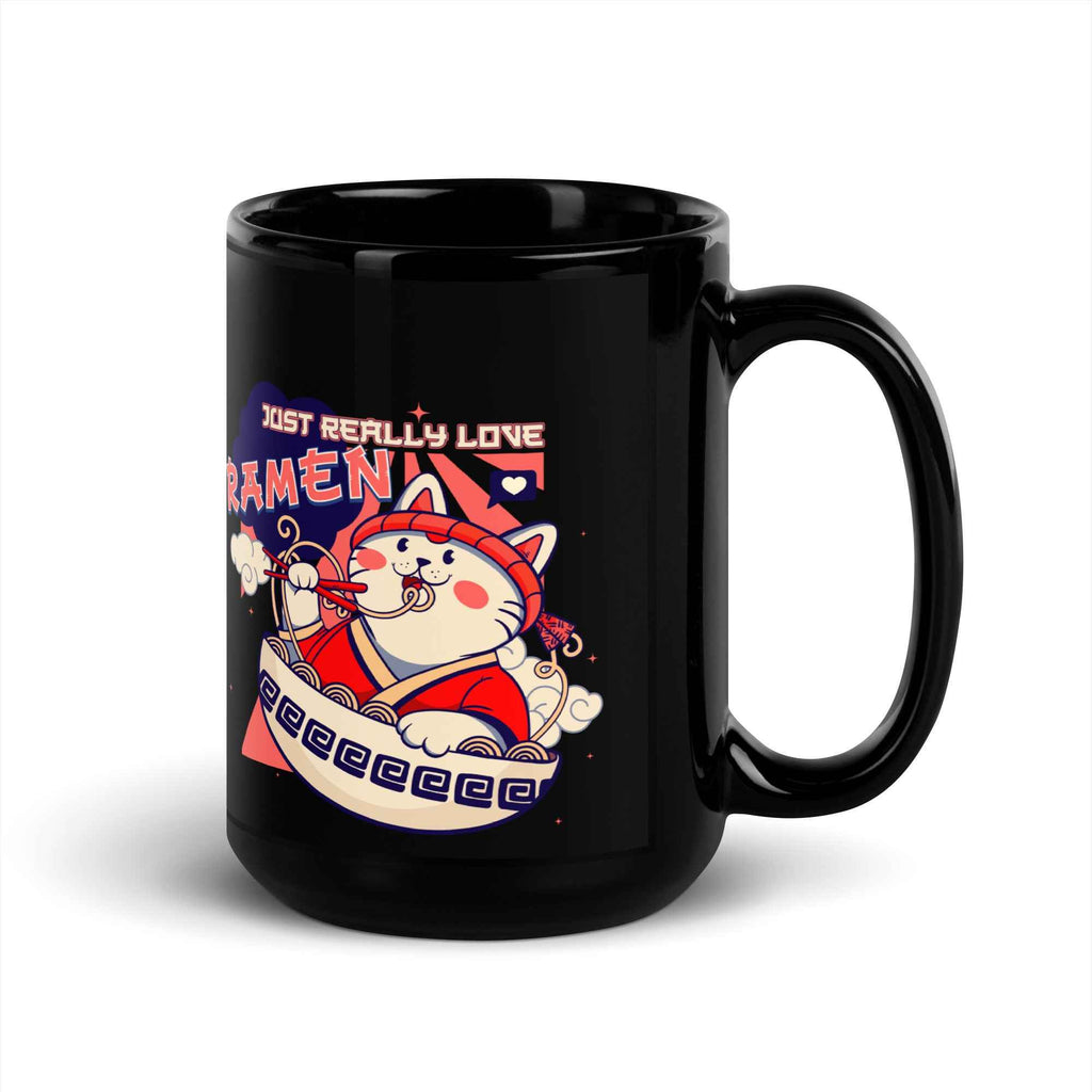 Just Really Love Ramen Cute Cat Noodle | Glossy Mug