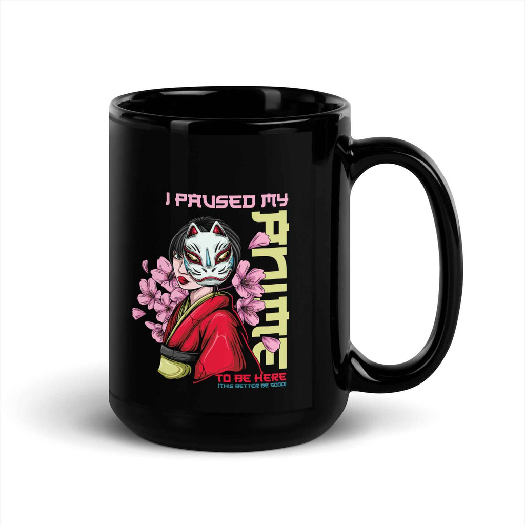 I Paused My Anime To Be Here Kitsune Girl | Glossy Mug
