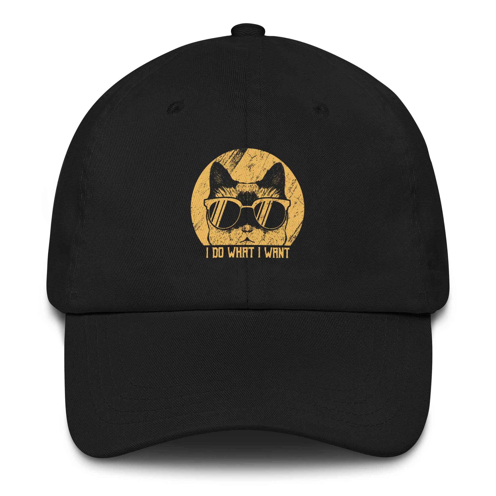 I Do What I Want Cool Cat Retro Style | Unisex Dad Hat