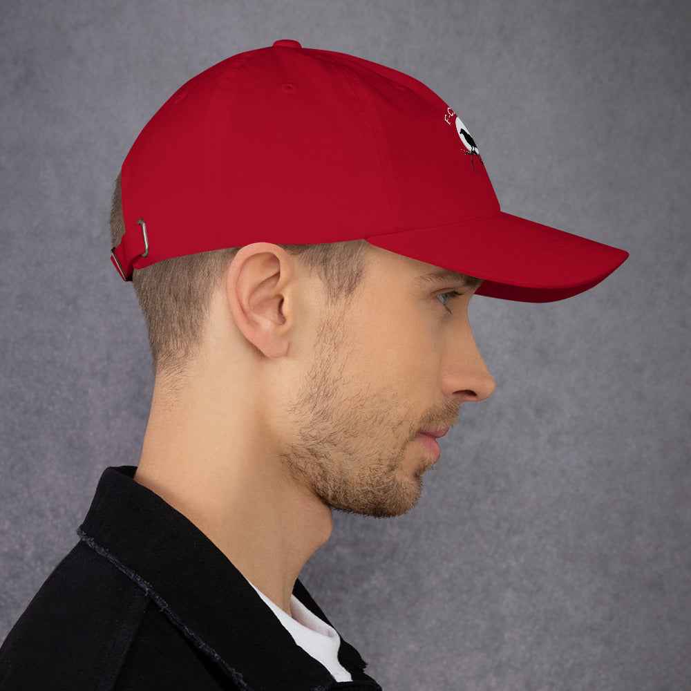 Caw F Funny Crow Moon Gothic Black Bird Humor | Dad Hat