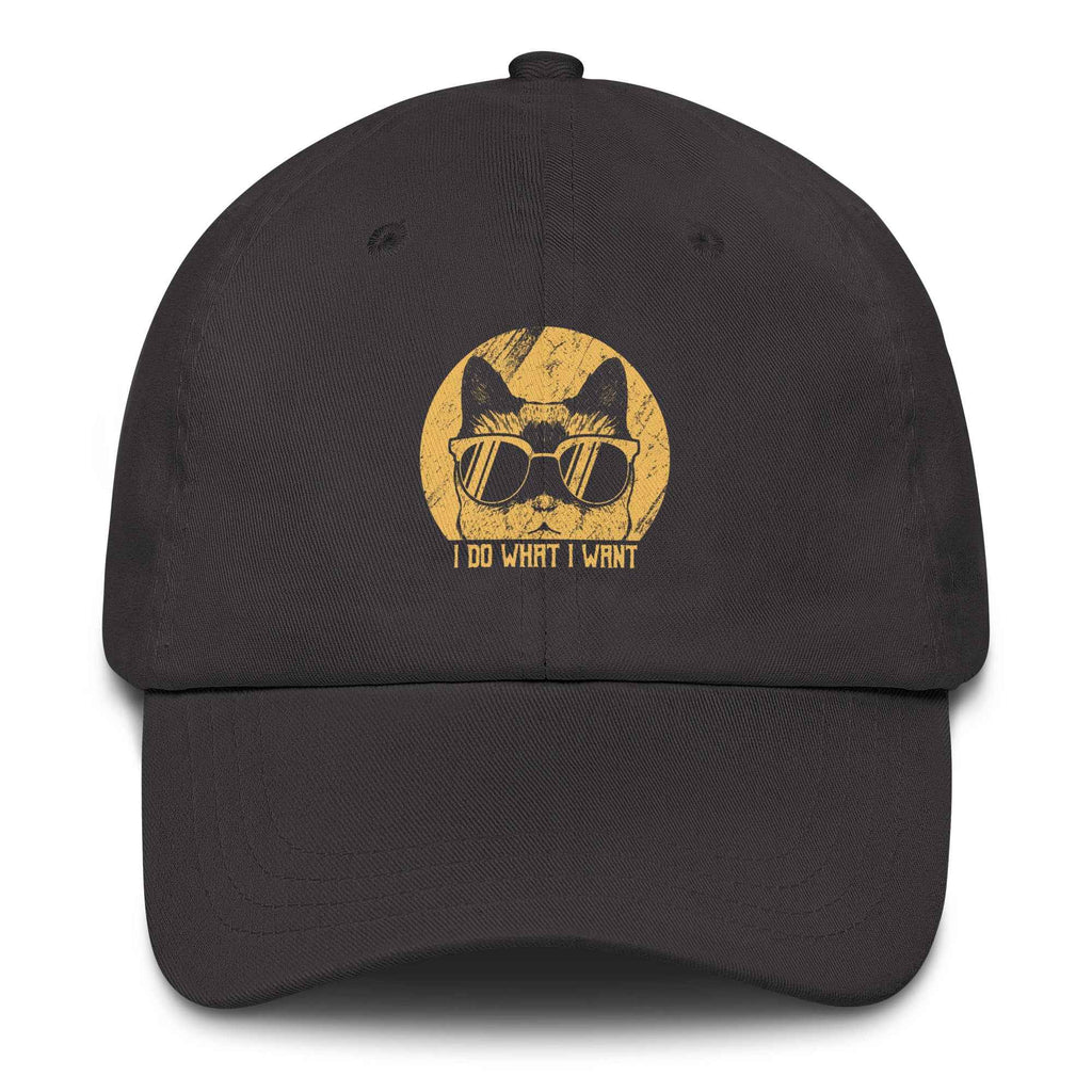 I Do What I Want Cool Cat Retro Style | Unisex Dad Hat