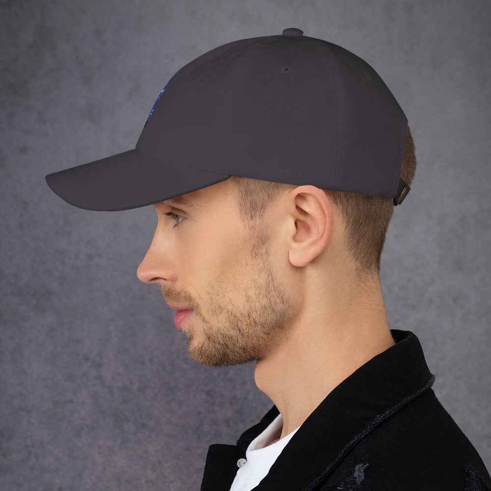 Blessed Vertical Streetwear Blue Abstract Typographic | Dad Hat