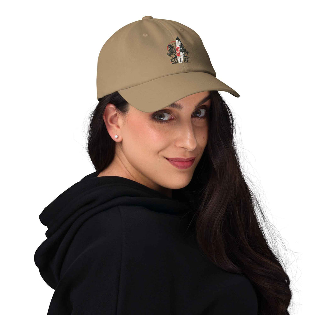Born To Surf Surfboard Vintage Beach Palm | Dad Hat