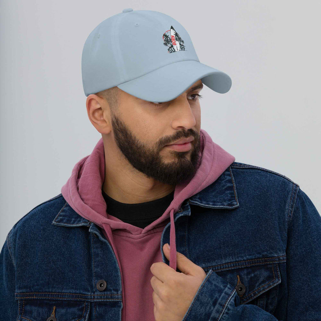 Born To Surf Surfboard Vintage Beach Palm | Dad Hat