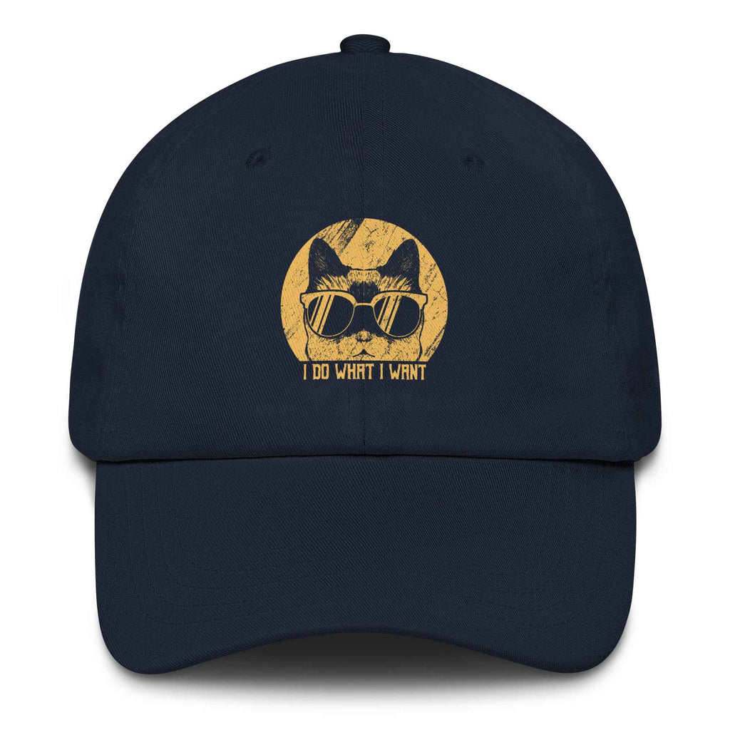 I Do What I Want Cool Cat Retro Style | Unisex Dad Hat