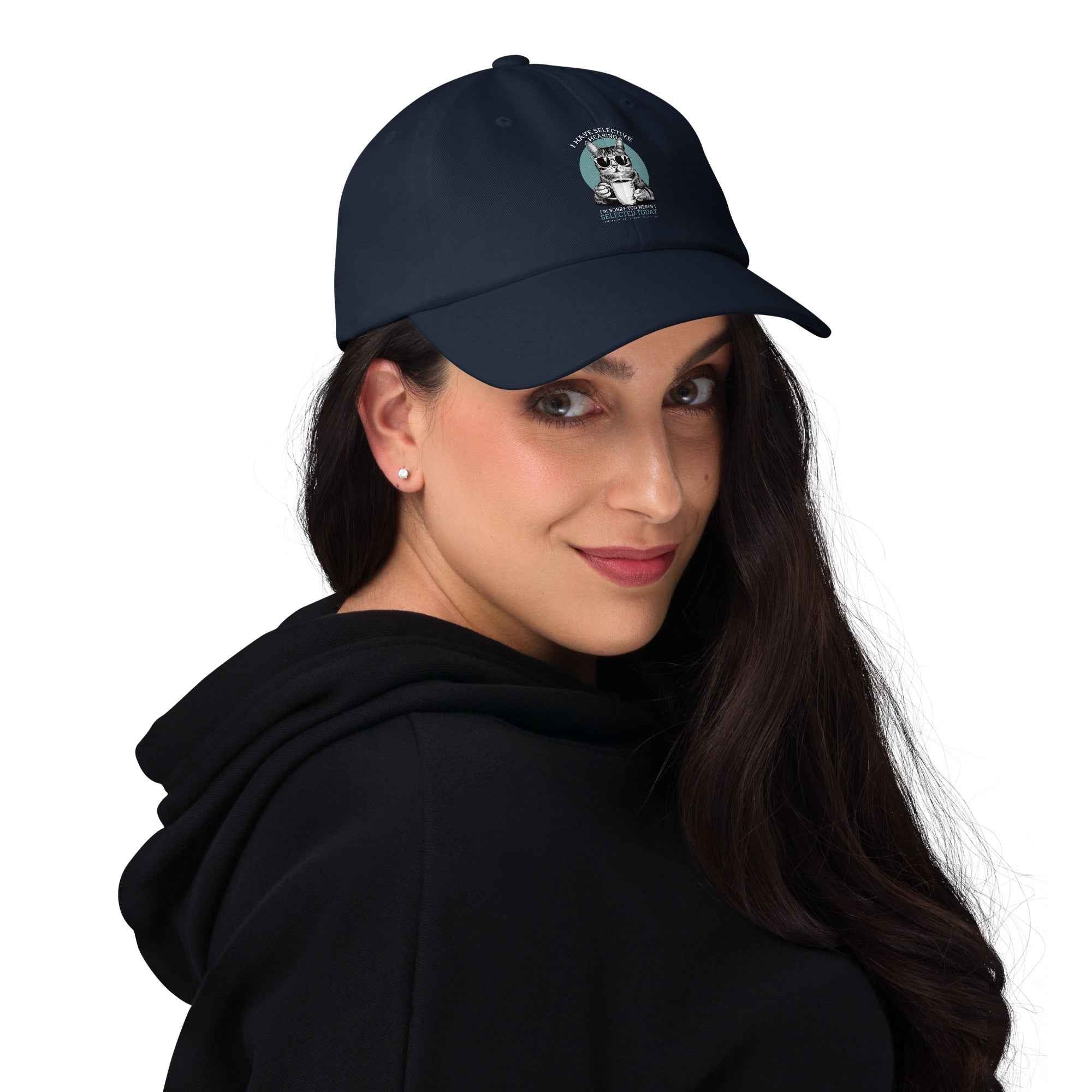 Selective Hearing Funny Cat Coffee Quote | Women’s Cap