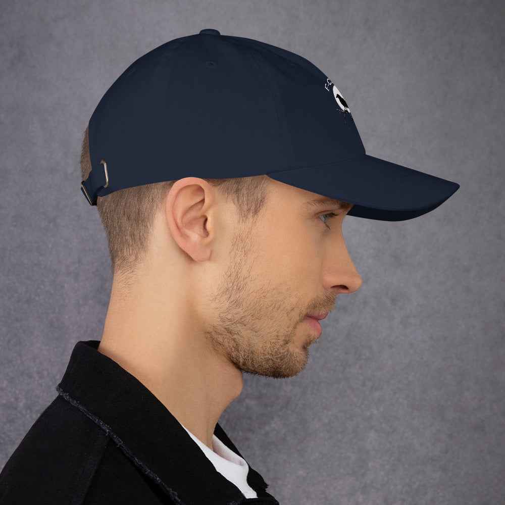 Caw F Funny Crow Moon Gothic Black Bird Humor | Dad Hat