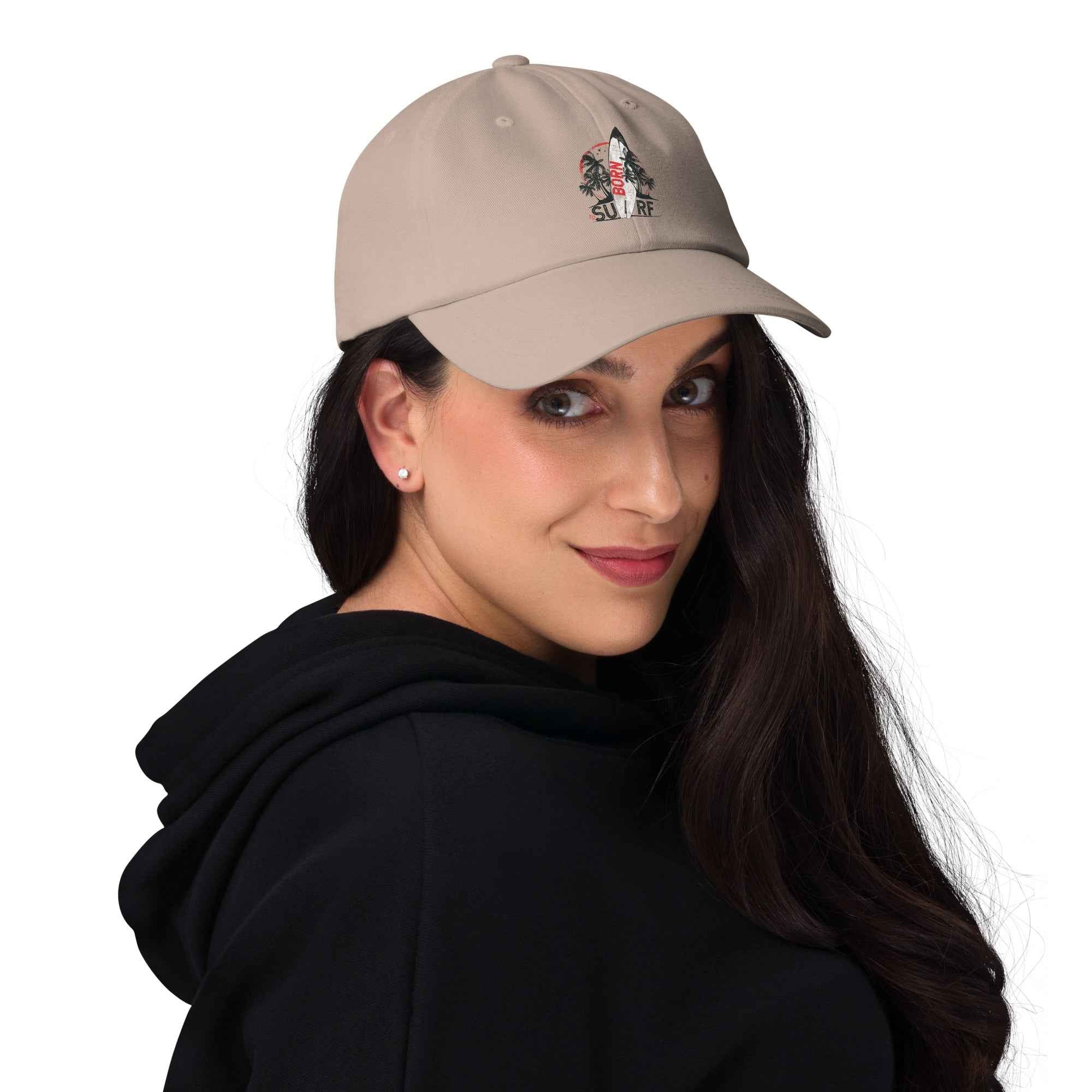 Born To Surf Surfboard Vintage Beach Palm | Dad Hat