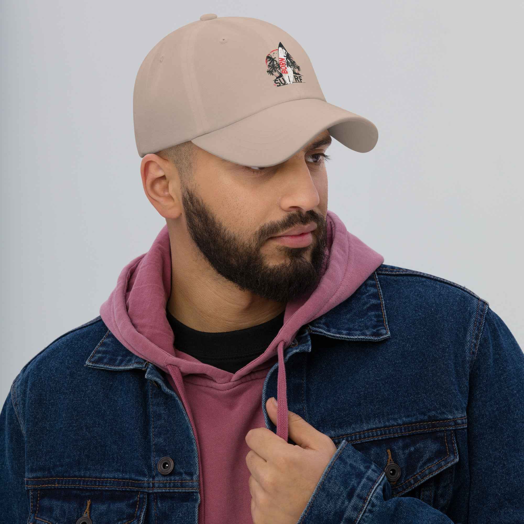 Born To Surf Surfboard Vintage Beach Palm | Dad Hat