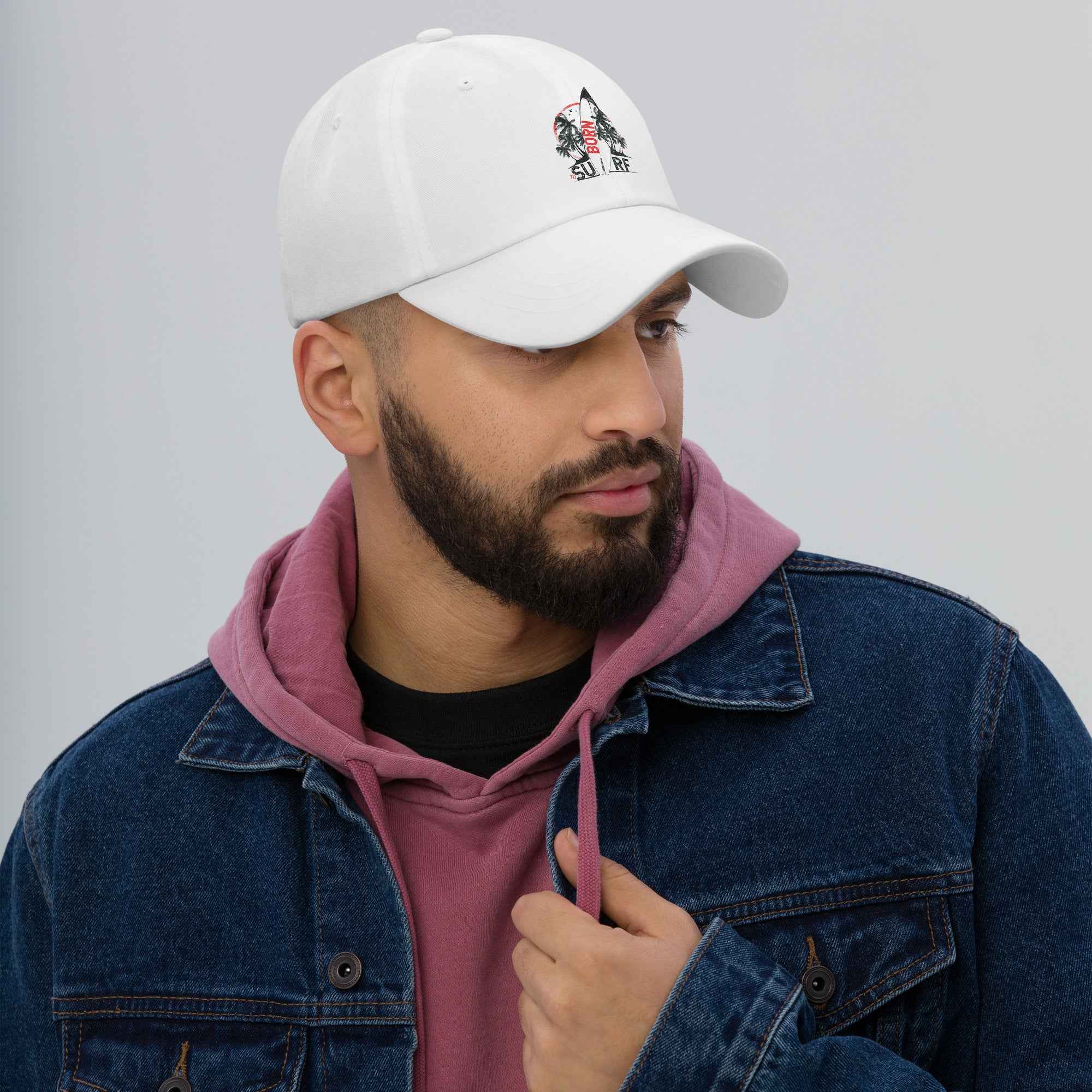 Born To Surf Surfboard Vintage Beach Palm | Dad Hat