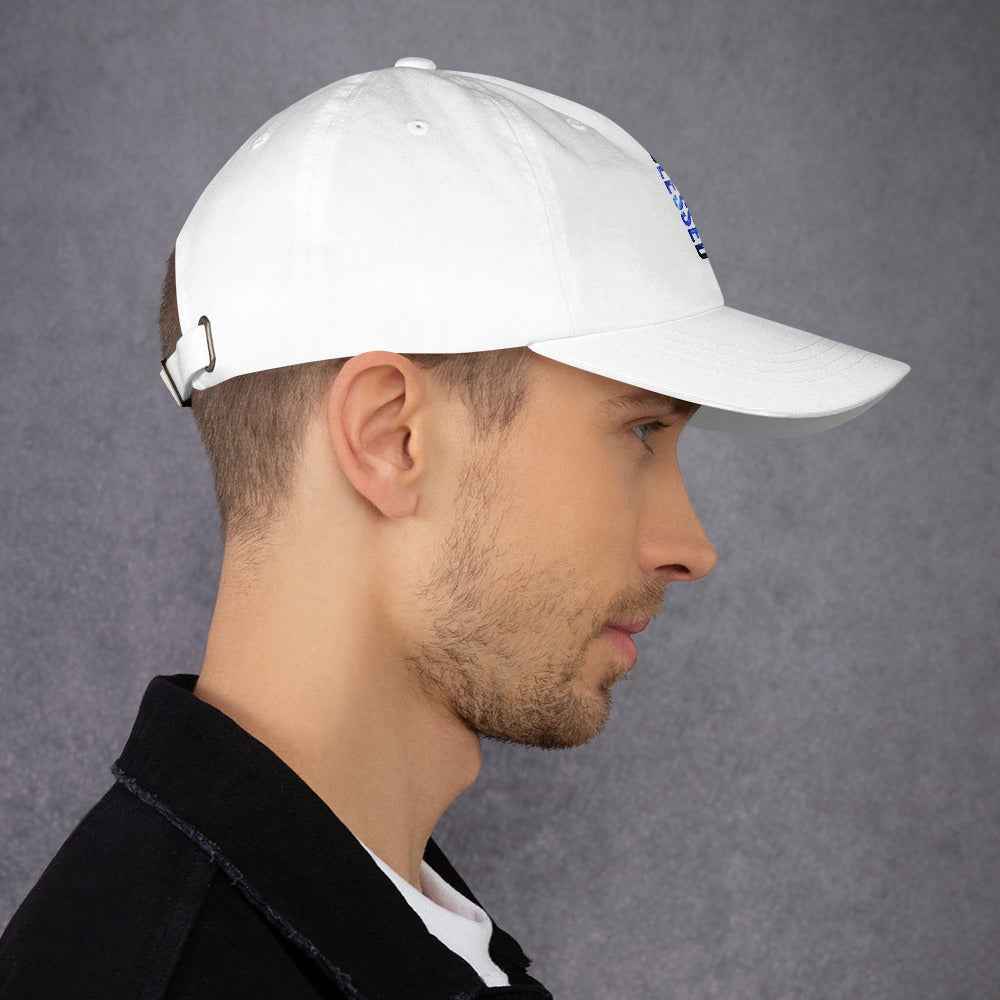 Blessed Vertical Streetwear Blue Abstract Typographic | Dad Hat