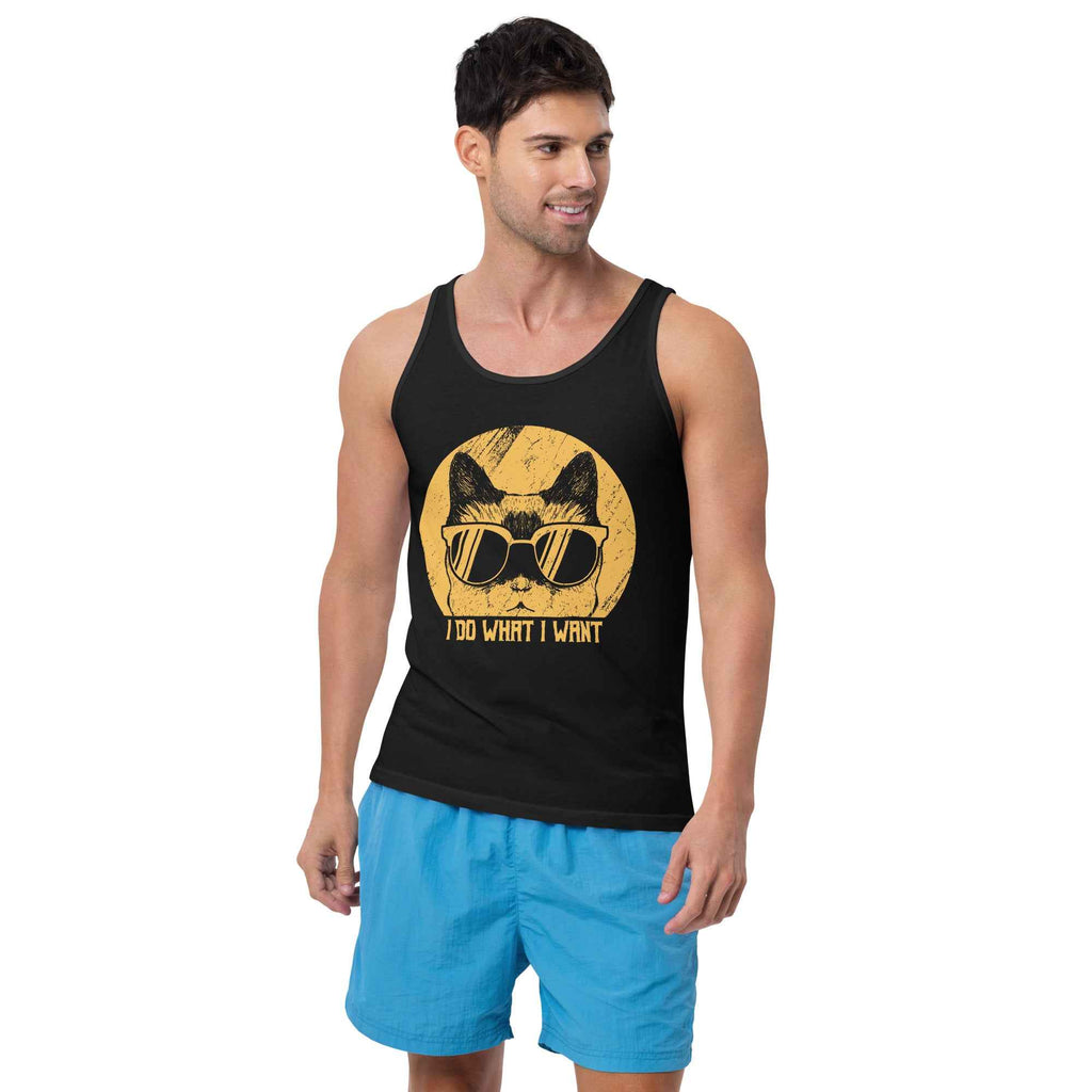 I Do What I Want Cat Sunglasses Funny Men's Tank Top