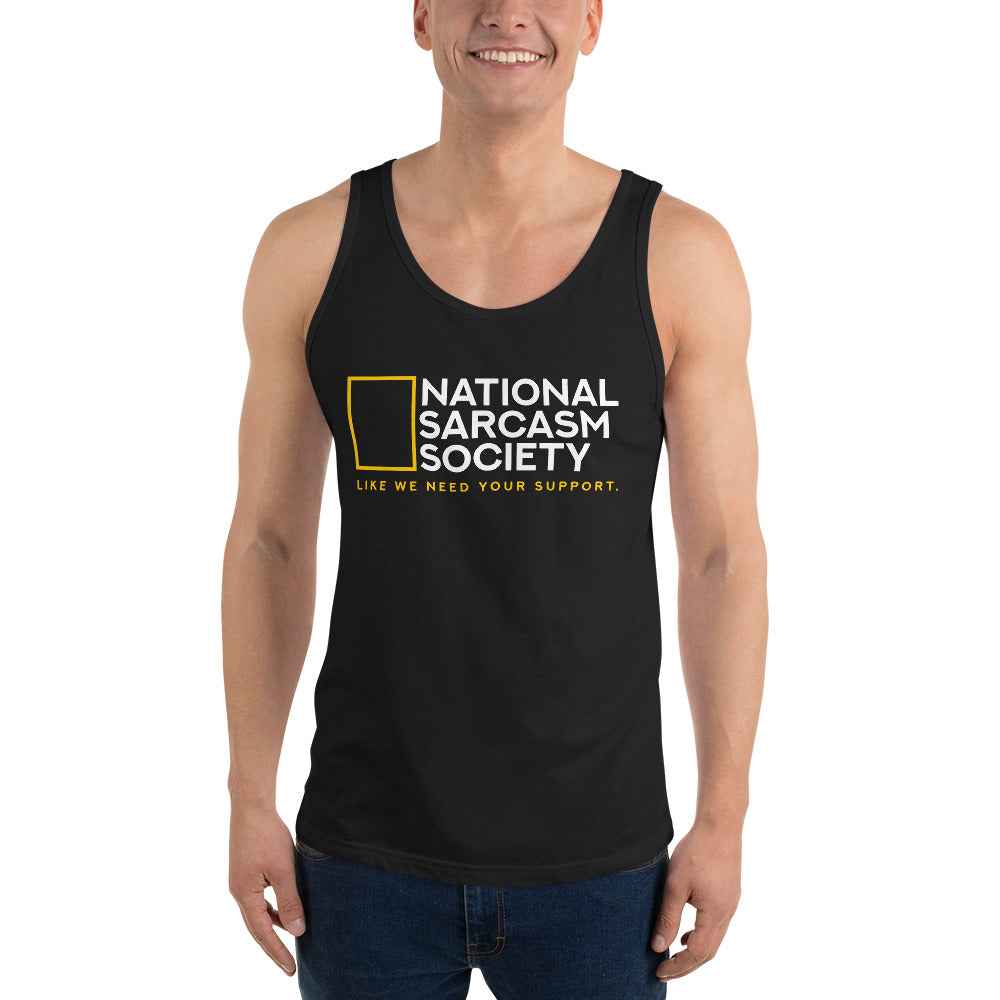 National Sarcasm Society Funny Quote Men's Tank Top