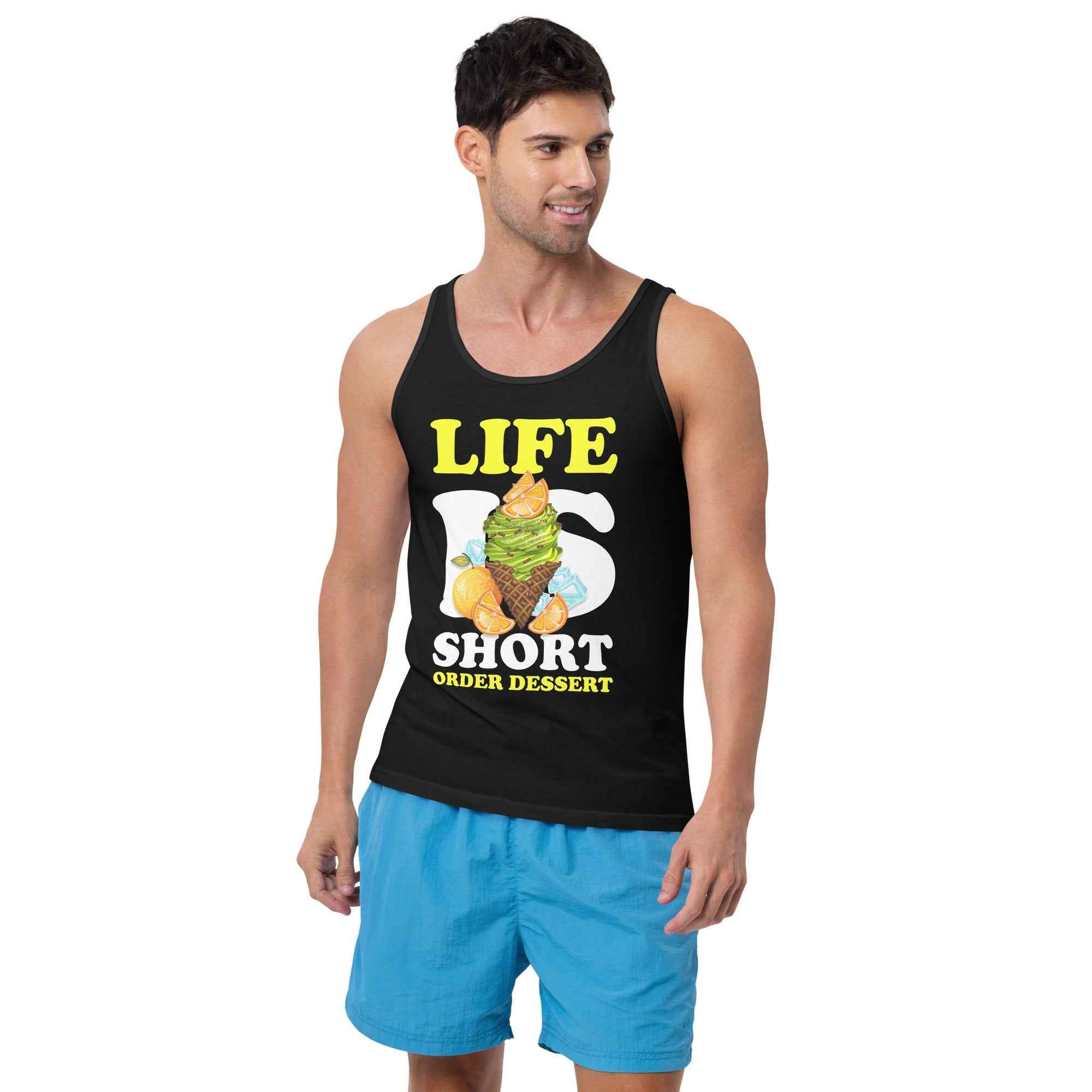 Life Is Short Order Dessert Ice Cream Men's Tank Top