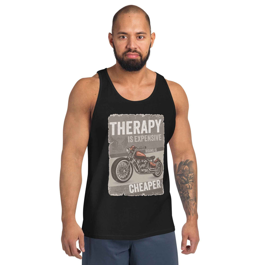 Therapy Is Expensive Riding Is Cheaper Motorcycle | Men's Tank Top