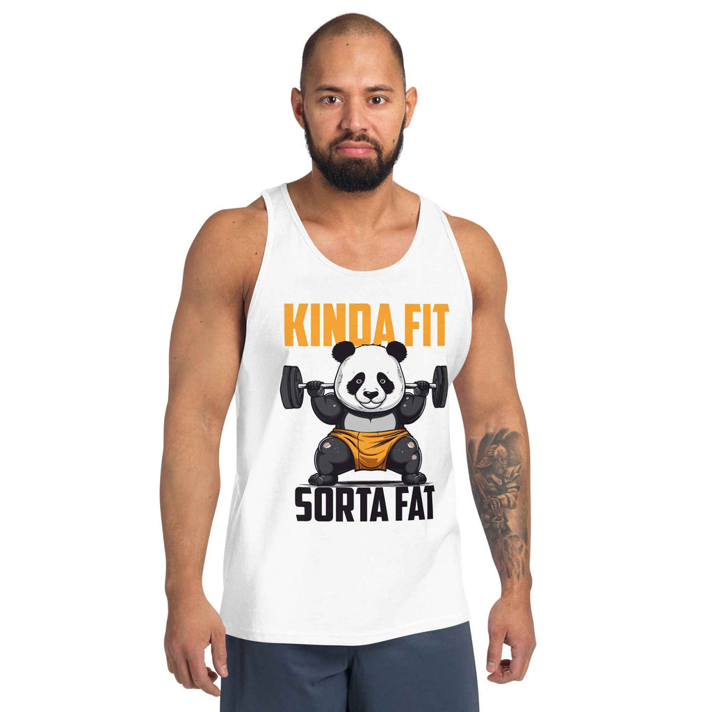 Kinda Fit Sorta Fat Panda Gym Workout Men's Tank Top