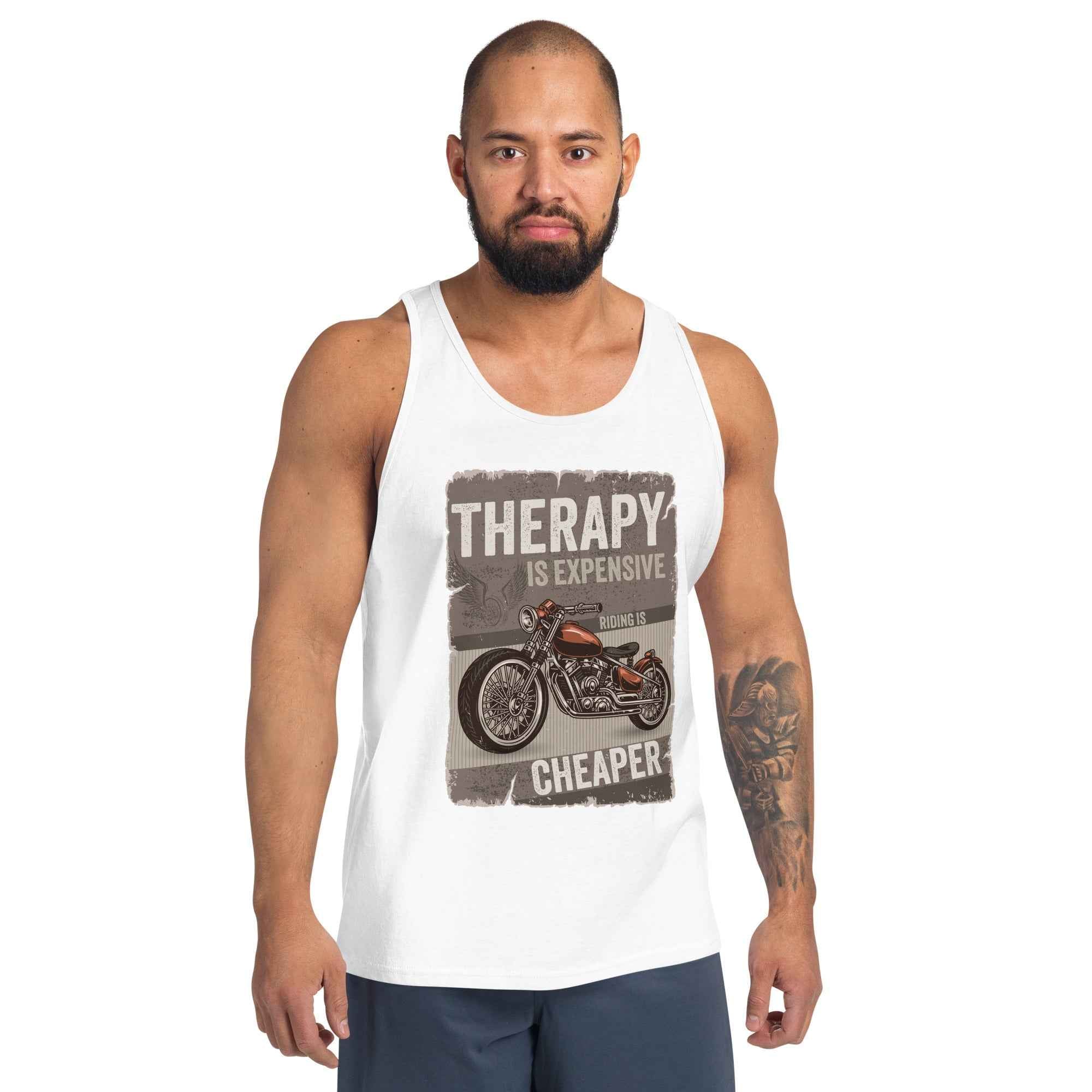 Therapy Is Expensive Riding Is Cheaper Motorcycle | Men's Tank Top