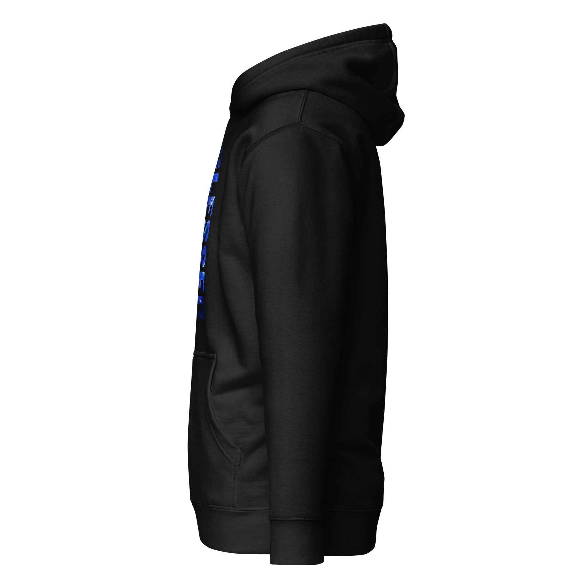 Blessed Vertical Streetwear Blue Abstract Typographic | Unisex Hoodie