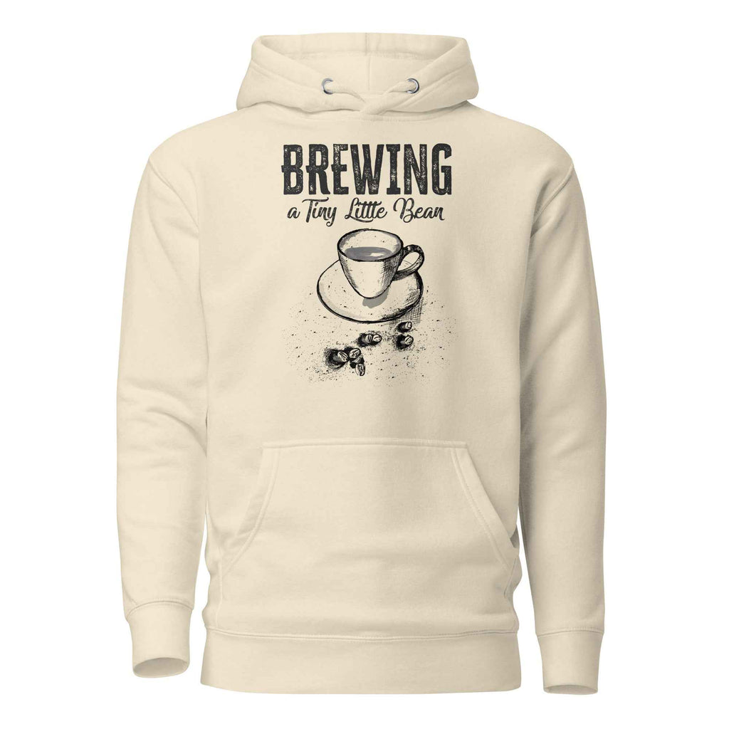 Brewing a Tiny Little Bean Funny Latte Pregnancy Reveal | Unisex Hoodie