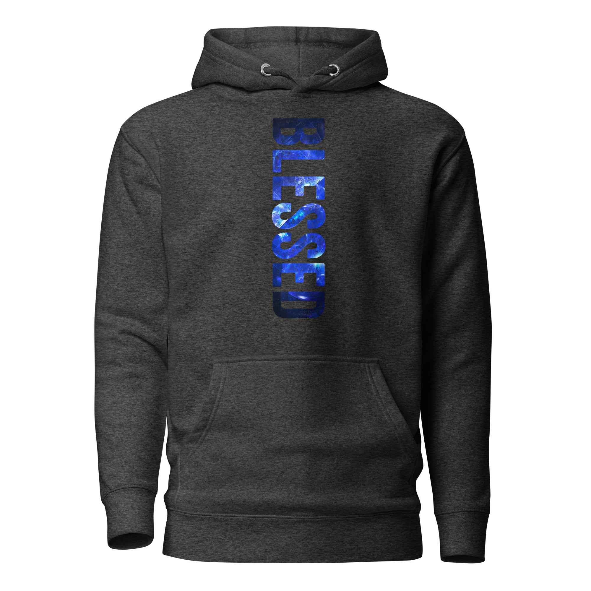Blessed Vertical Streetwear Blue Abstract Typographic | Unisex Hoodie