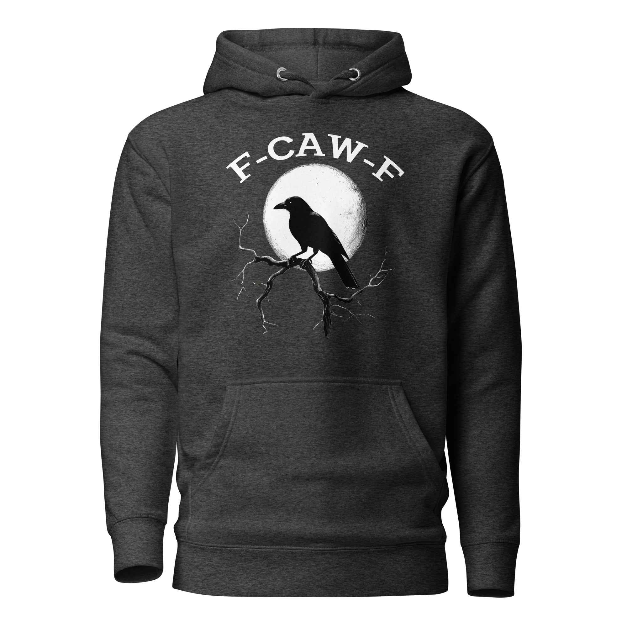 Caw F Funny Crow Moon Gothic Black Bird Humor | Unisex Hoodie