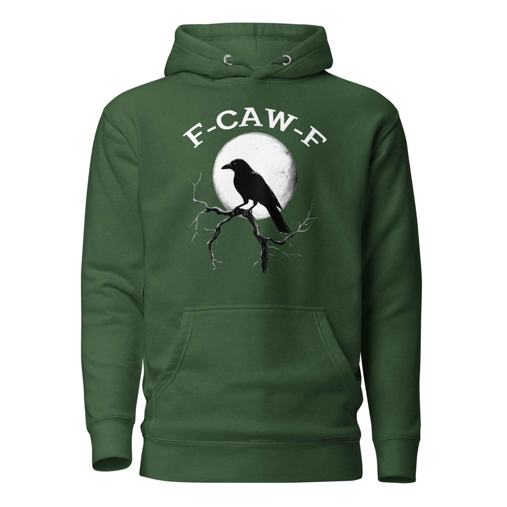Caw F Funny Crow Moon Gothic Black Bird Humor | Unisex Hoodie