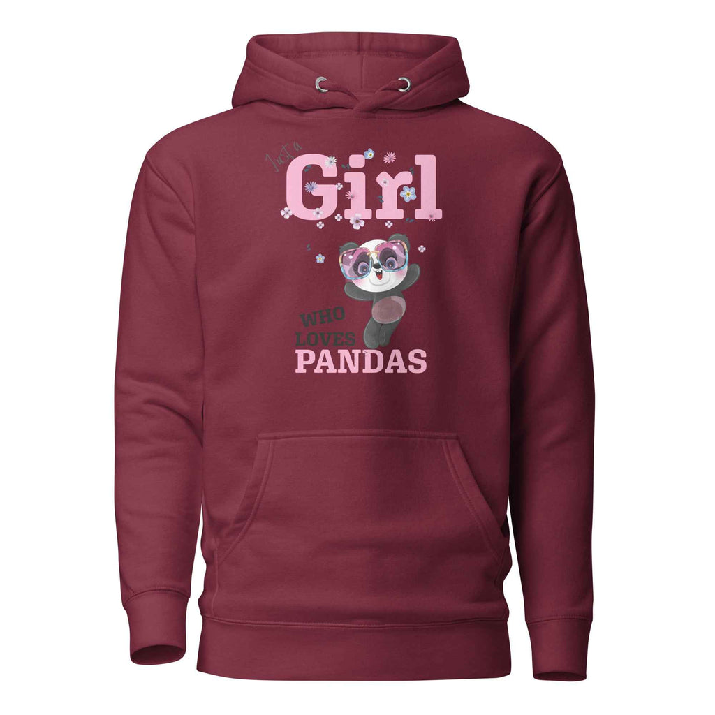 Funny Vintage Jus Girl Who Love Funny Cute Pandas Unisex Hoodie