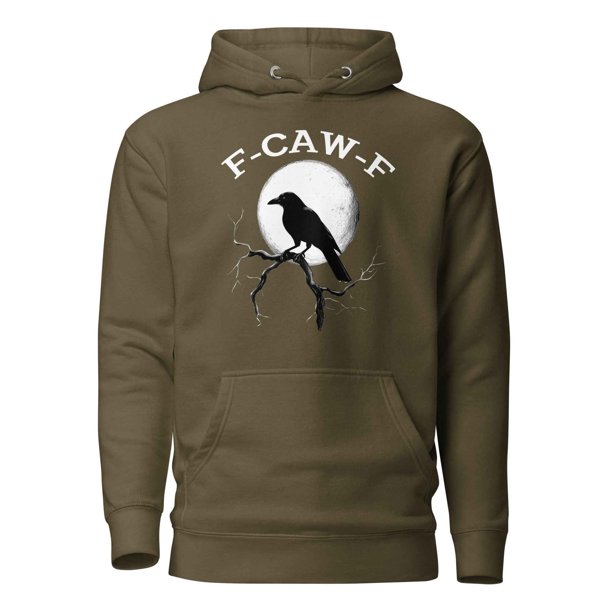 Caw F Funny Crow Moon Gothic Black Bird Humor | Unisex Hoodie