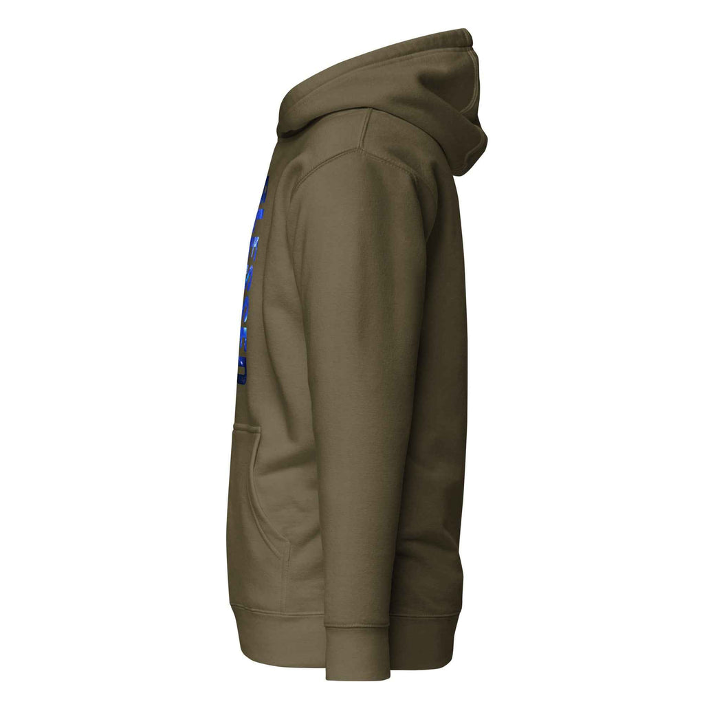 Blessed Vertical Streetwear Blue Abstract Typographic | Unisex Hoodie